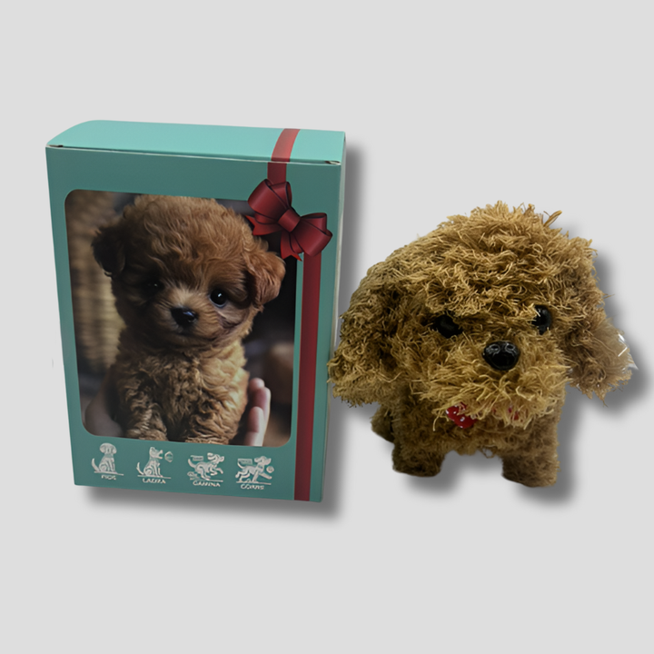 Hyperrealistische pluchen puppy