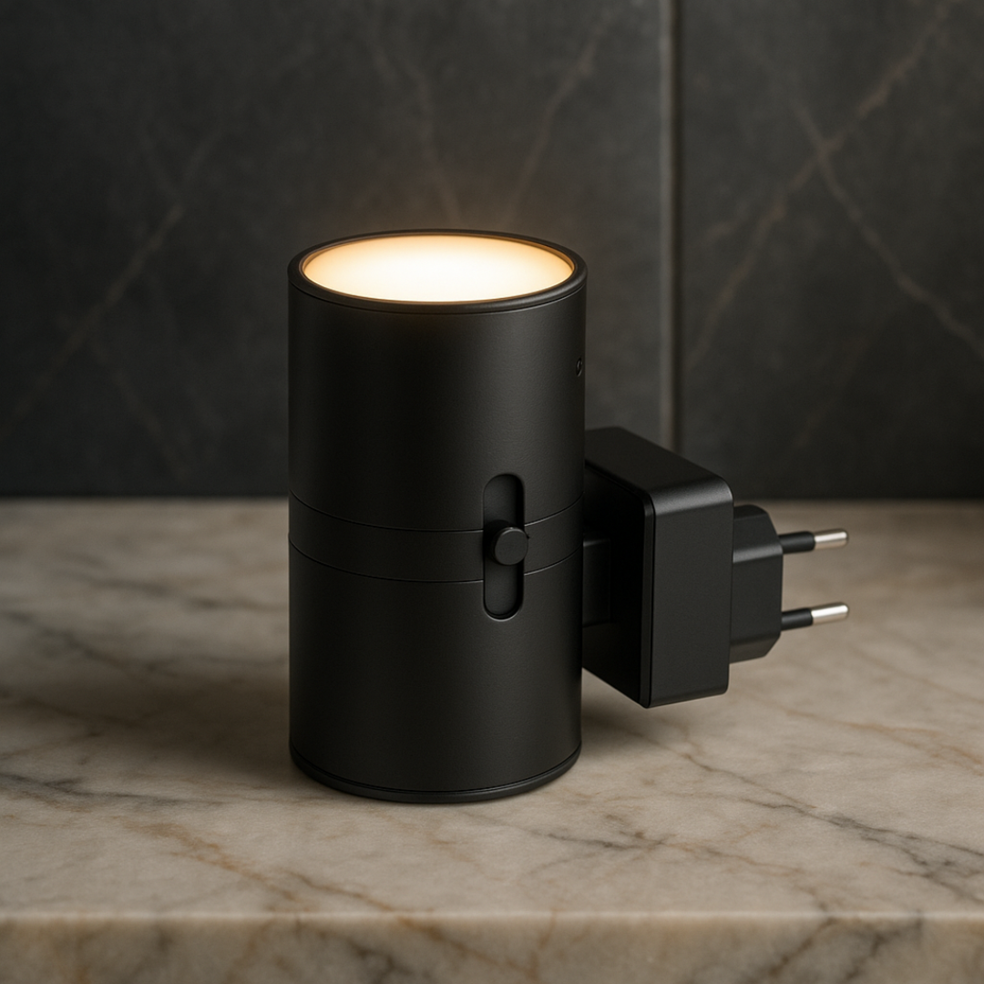 Luxe stopcontactnachtlampje met schemersensor, dimbare warme led