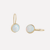 Dames Dangle Oorbellen in Wit Opal met Gouden Afwerking