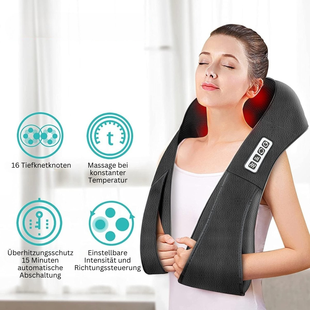 Shiatsu-massagekussen met infrarood – FlowRelief
