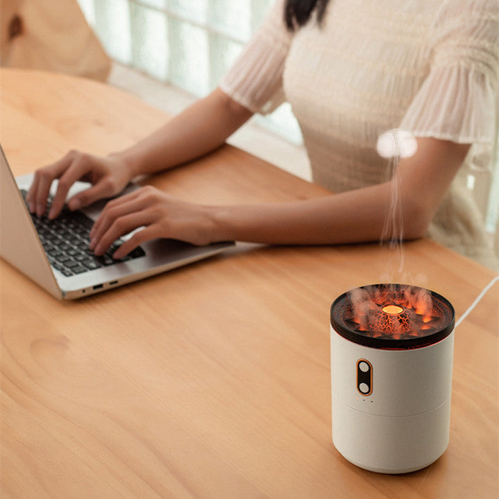 Vulkaan diffuser met kwallenringen, nachtlampje en USB-voeding