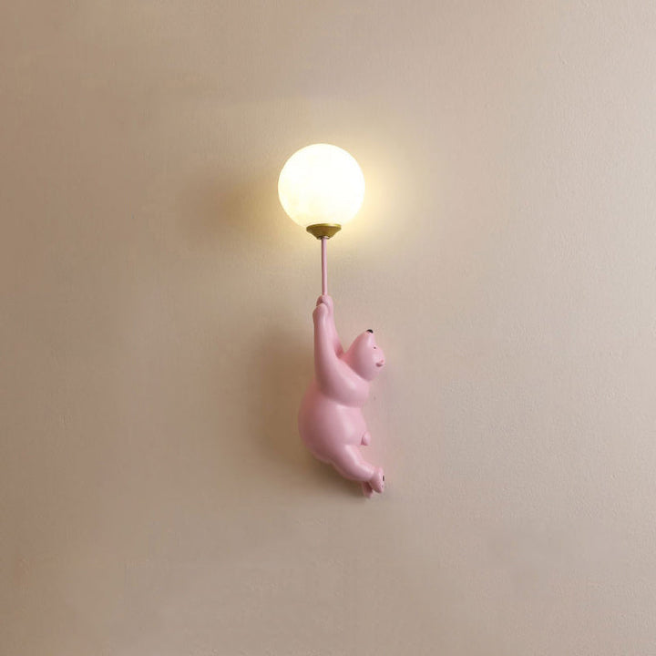 Schattige Beer Wandlamp met Decoratief Ballonlicht voor Kinderkamer