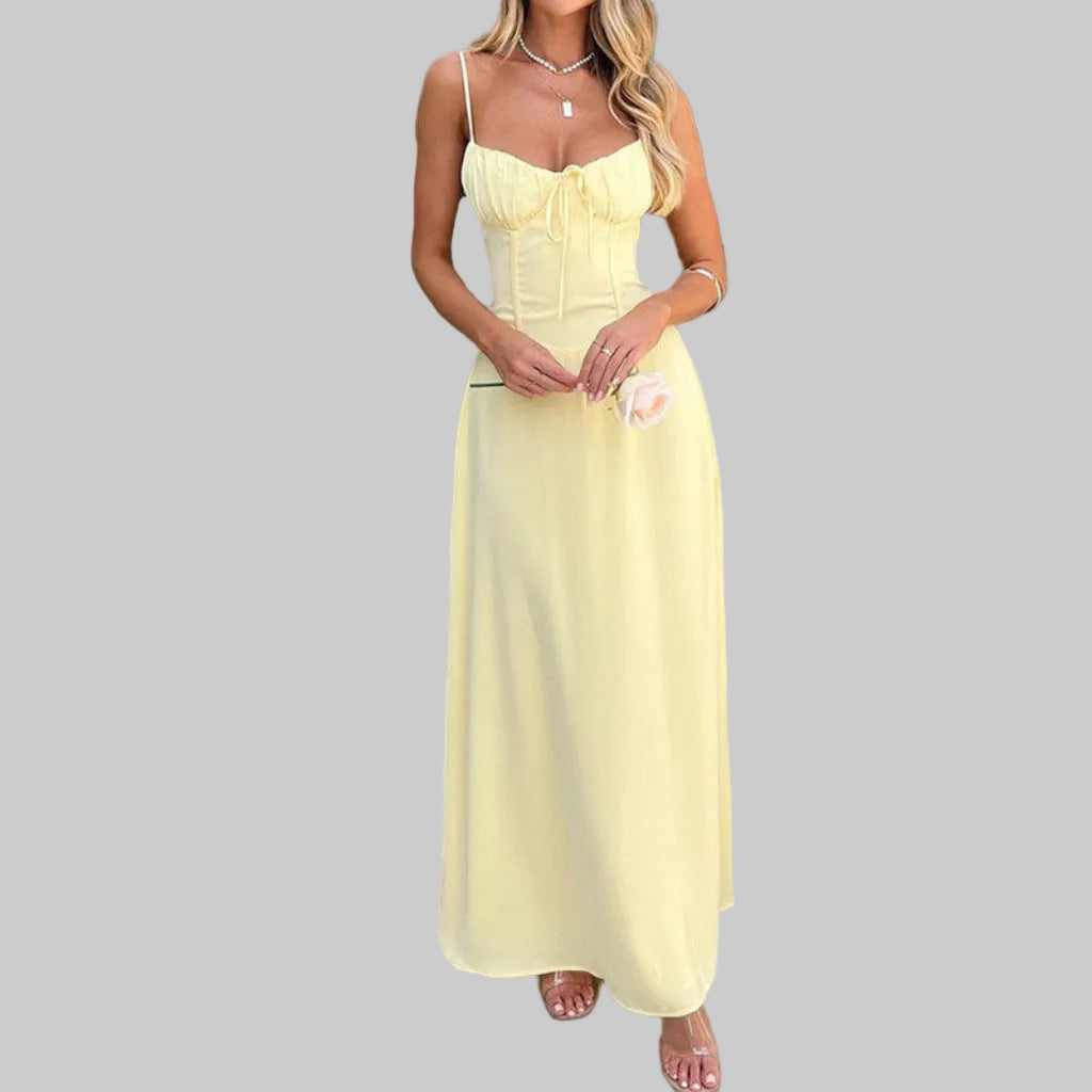 Cross-border Women's Clothing Elegant Lace-up Backless A- Line Dress