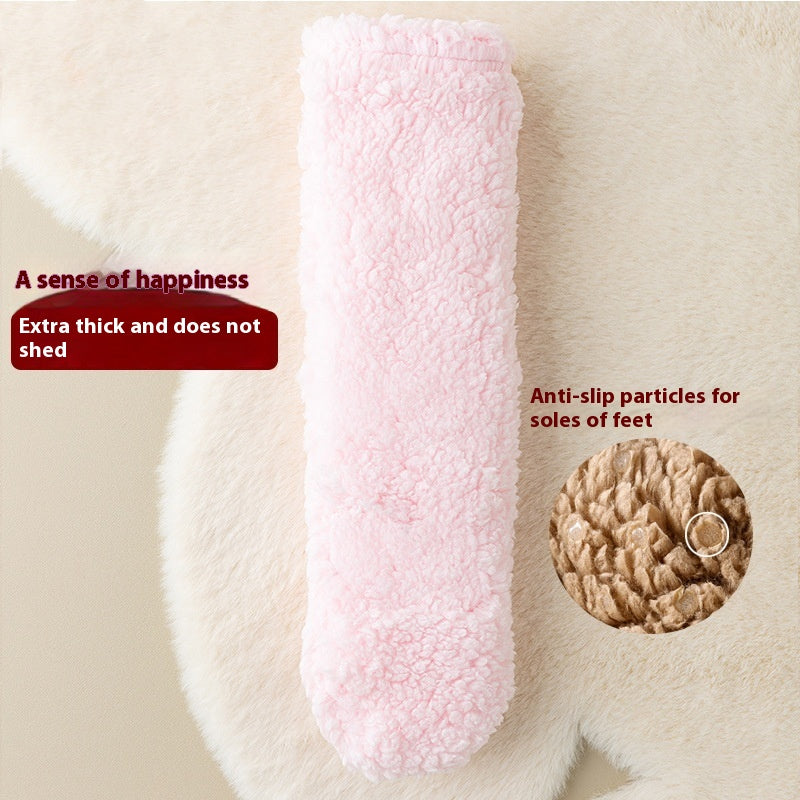 Fluffy huissokken van coral fleece met antislip, in 16 varianten