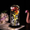 Roos onder glazen stolp met ledlicht, romantisch cadeau