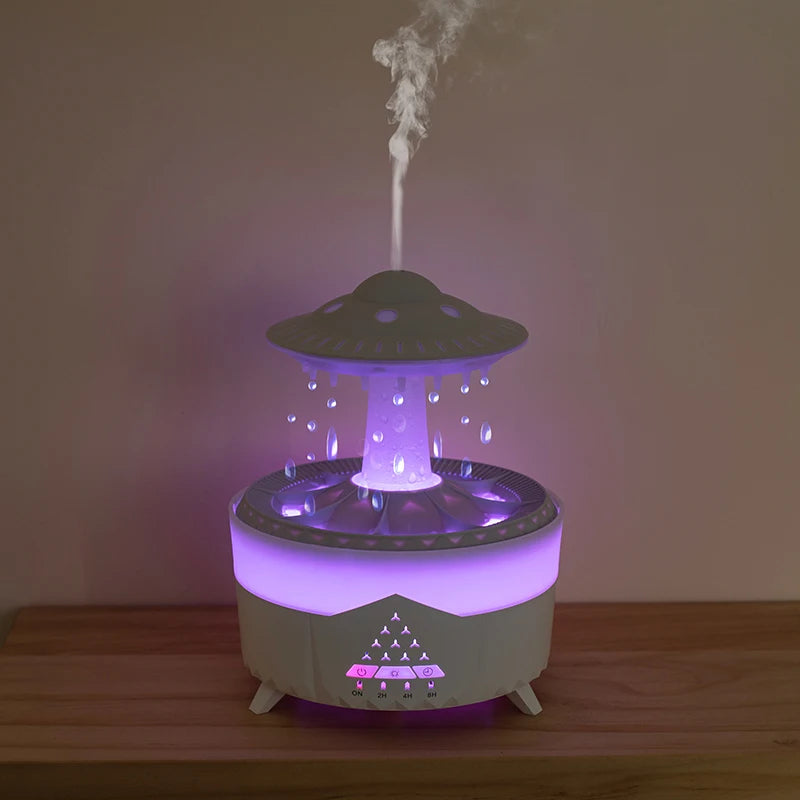 Regenwolk diffuser met afstandsbediening, 350 ml en tot 10 uur regen