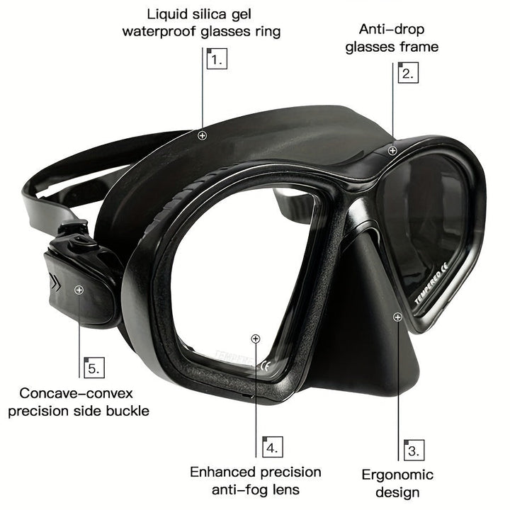 Gehard Duikmasker met Etui - Duikbril met Antifog en Camerahouder