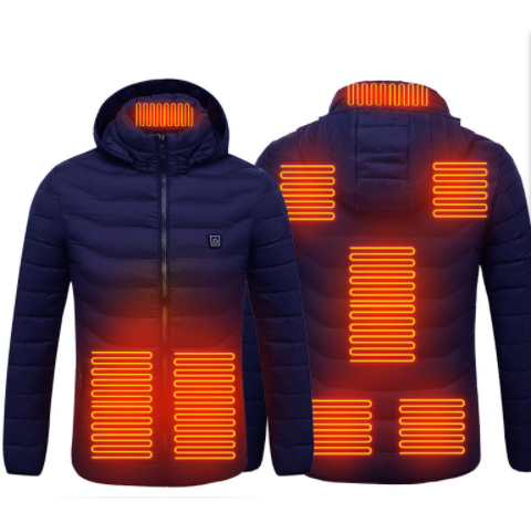 Verwarmde winterjas met capuchon, tot 9 zones en 3 standen