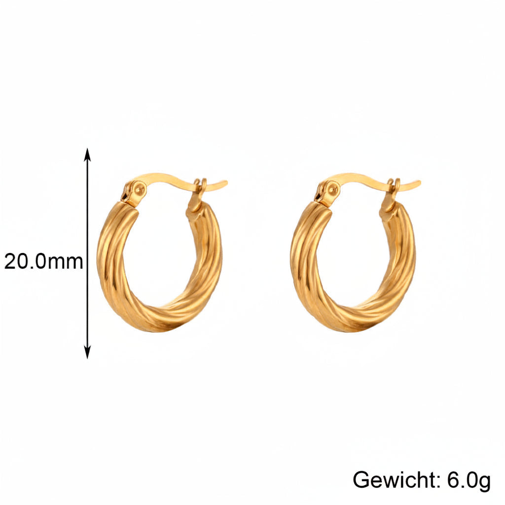 Fashionable Simple And Luxe Stainless Steel C-Shaped Earrings For Women