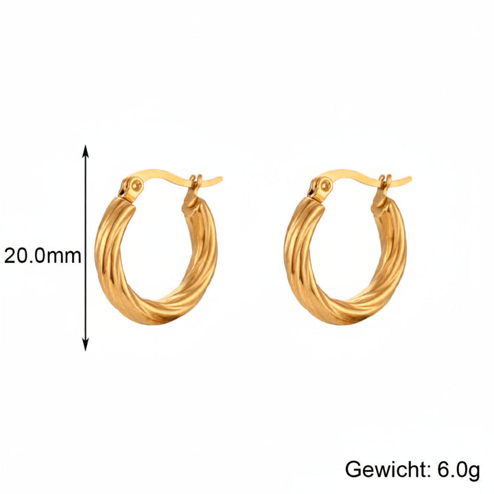 Fashionable Simple And Luxe Stainless Steel C-Shaped Earrings For Women