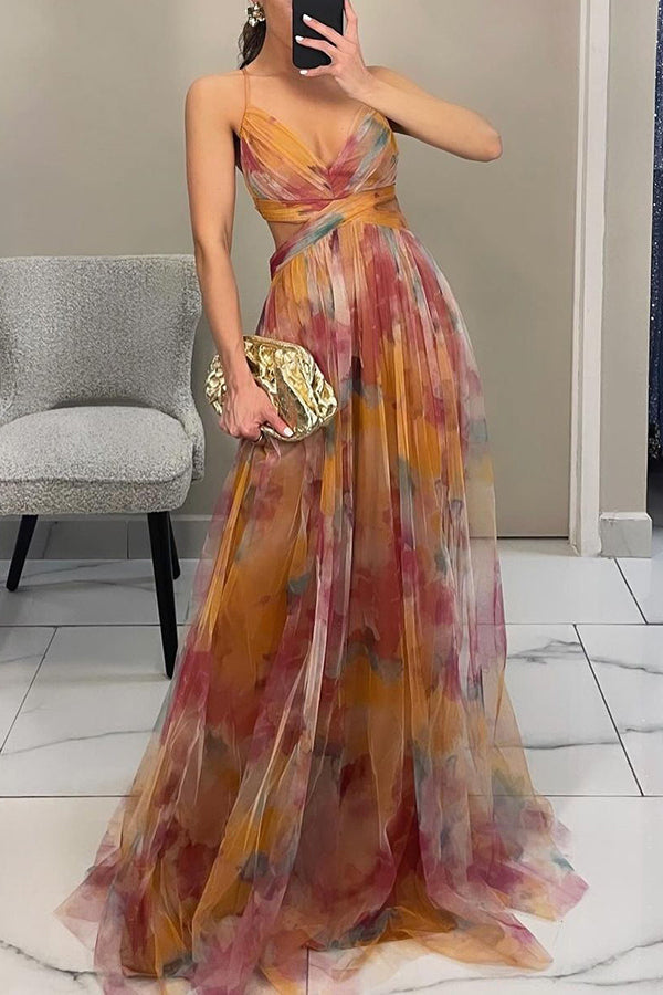 Dames Maxi Jurk Multicolor met V-Hals