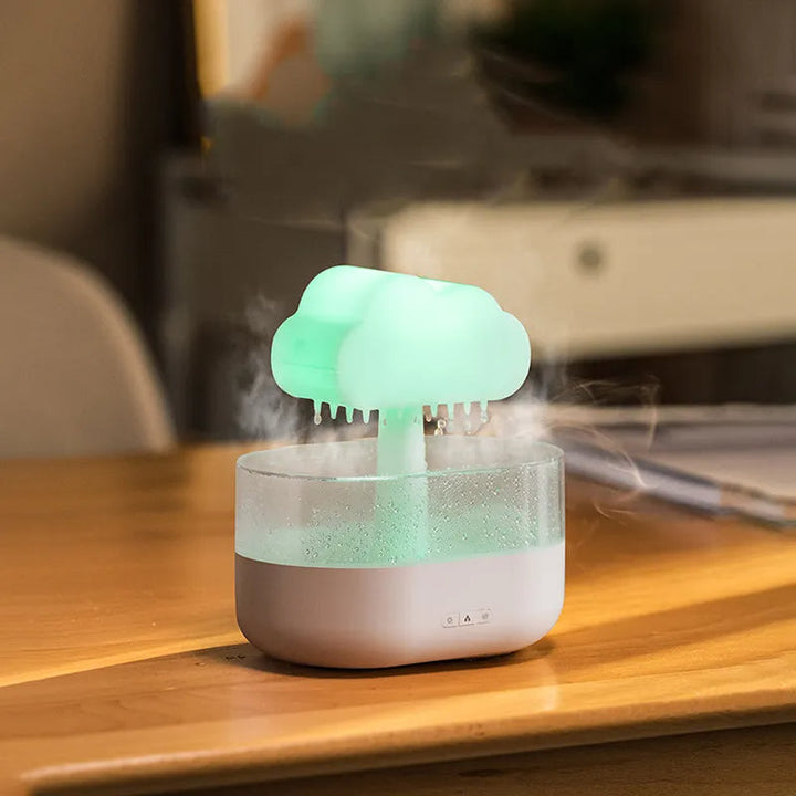Regenwolk luchtbevochtiger 450 ml met druppelgeluid en 7 kleuren licht