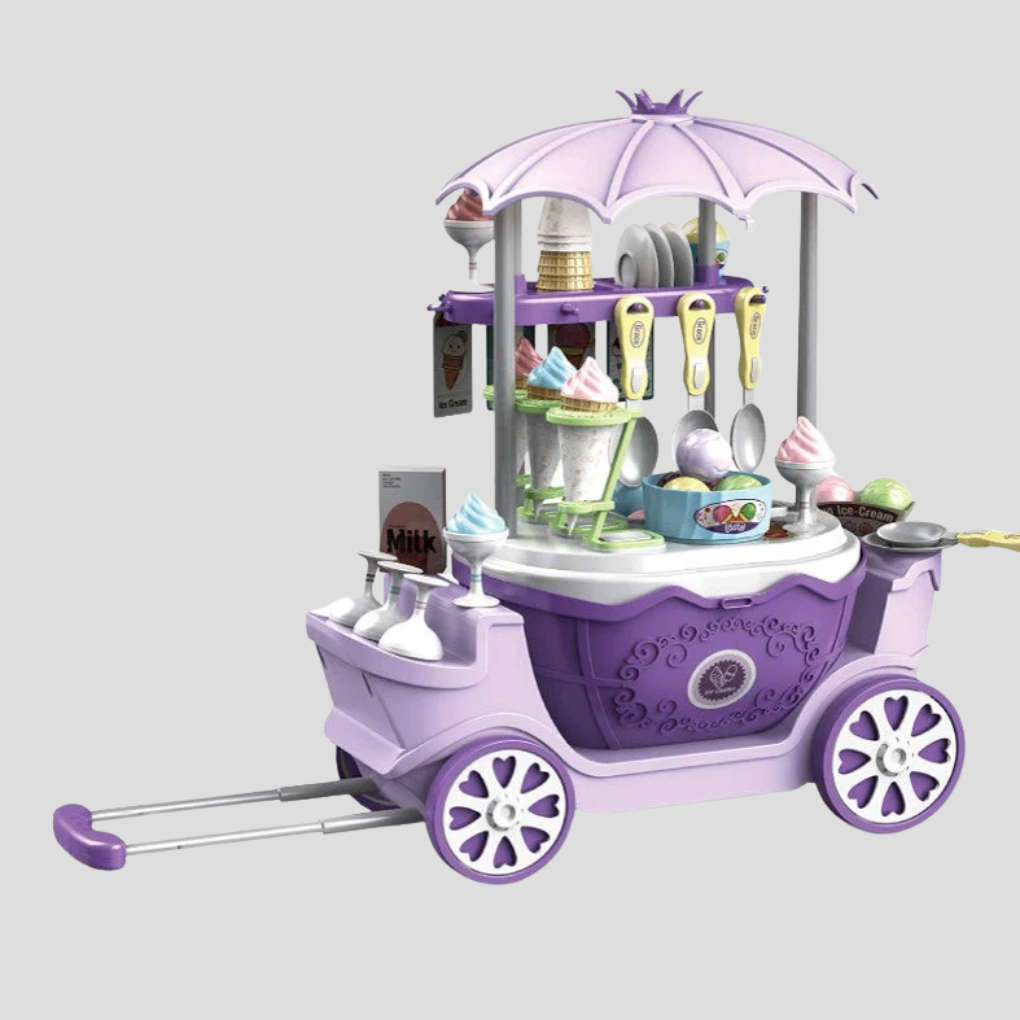 Speelgoed-ijscowagen met accessoires