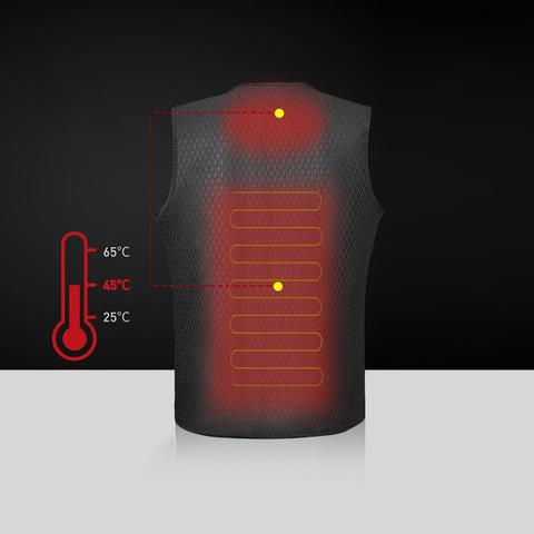 Elektrisch verwarmd vest voor fietsen, skiën en vissen