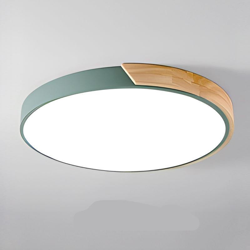 Ronde Nordic Macaron Plafondlamp van Hout