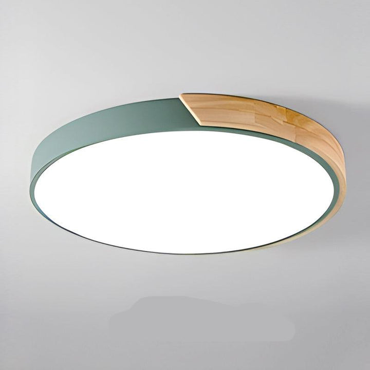 Ronde Nordic Macaron Plafondlamp van Hout