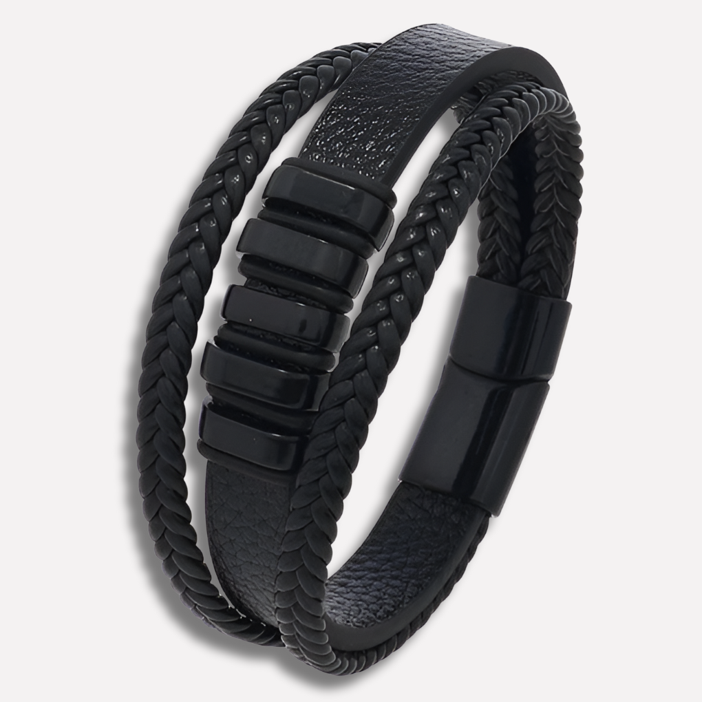 The Label - Stijlvolle lederen armband mannen