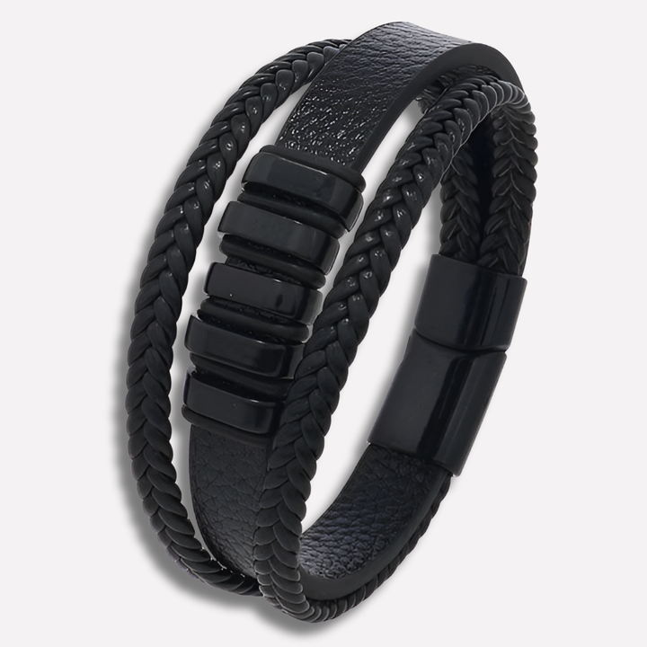 The Label - Stijlvolle lederen armband mannen