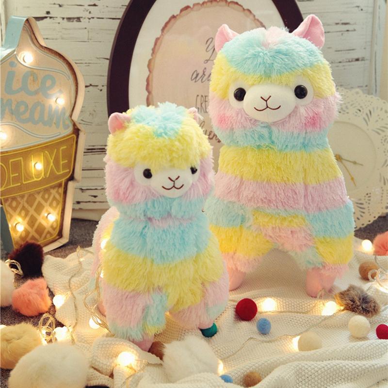 Zacht Regenboog Alpaca Knuffeldier voor Baby's en Kinderen