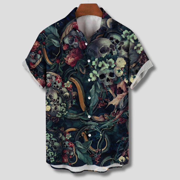 Comfortabel Heren Shirt met Korte Mouwen en Stijlvolle Print