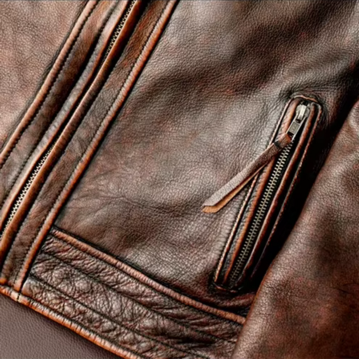 Premium Retro Heren Jas van Echt Leer