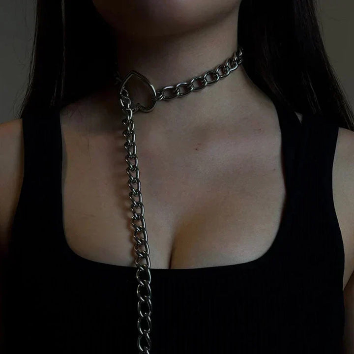 Gothic-Punk Hartvormige Ketting