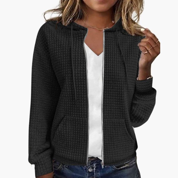 Dames Zip-Up Hoodie met Trekkoordkap