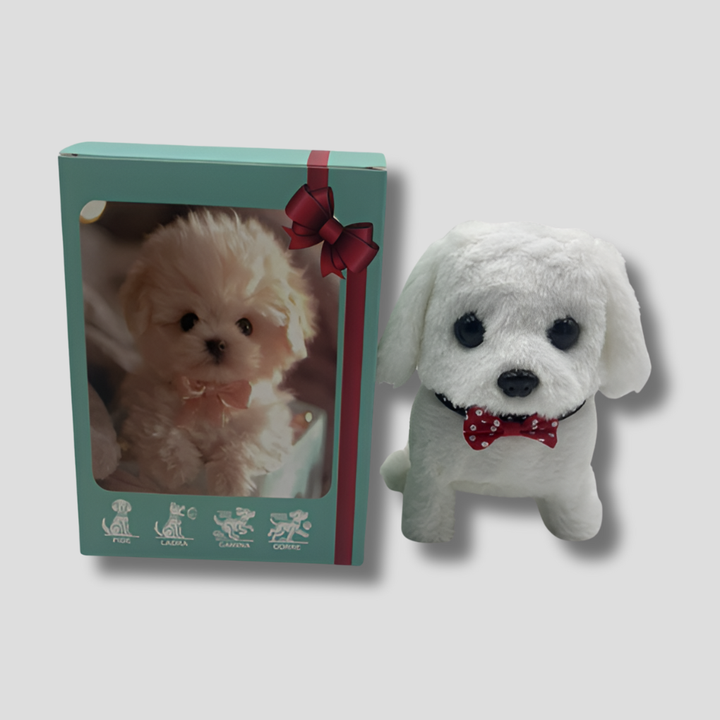 Hyperrealistische pluchen puppy