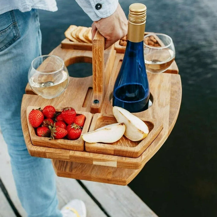 Draagbare, opklapbare houten picknicktafel