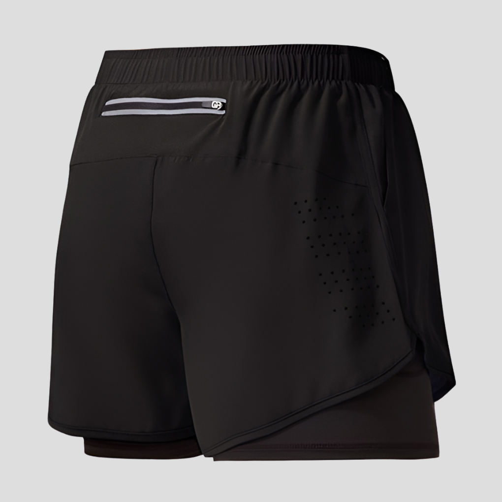 Snel drogende hardloopshorts met rits voor heren