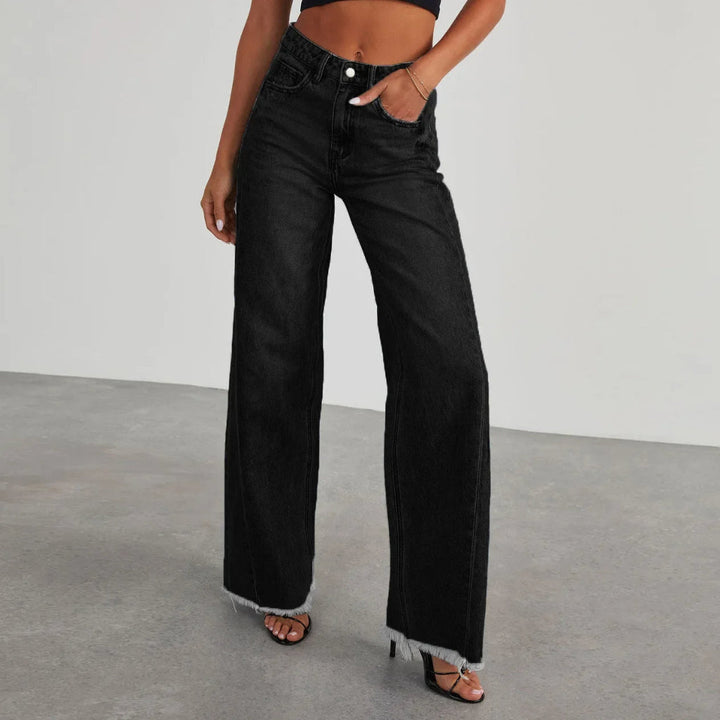 Loose Fit Jeans met Rafelzoom
