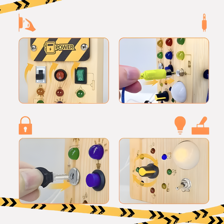 Montessori Drukbord met LED-lampen
