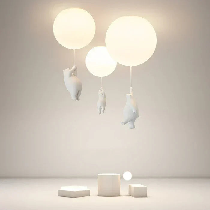 Kinderplafondlamp met beer en bal | CloudBea