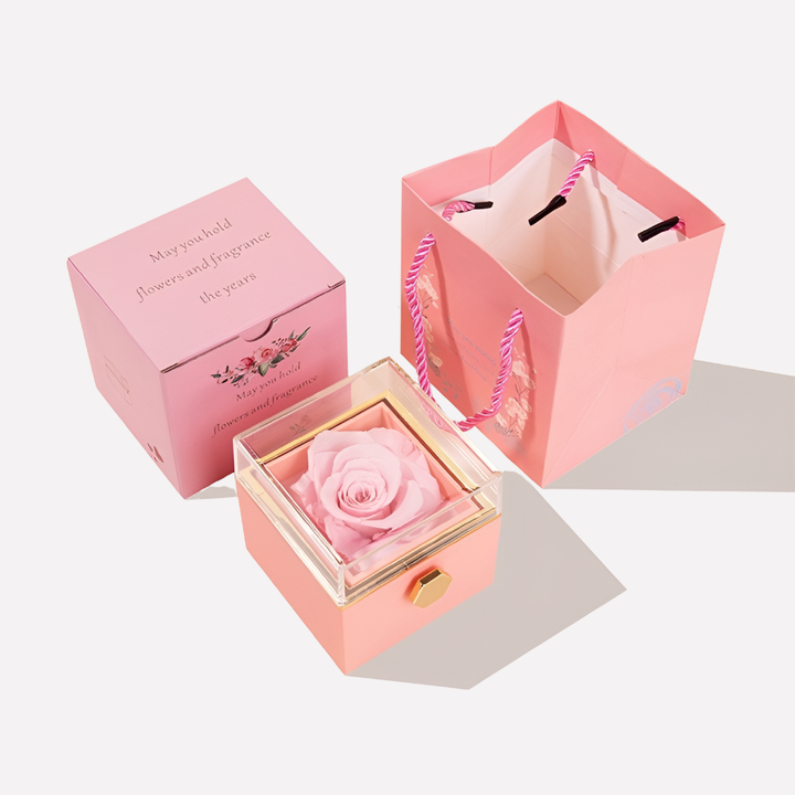 Eeuwige roos met op maat gemaakte gegraveerde ketting