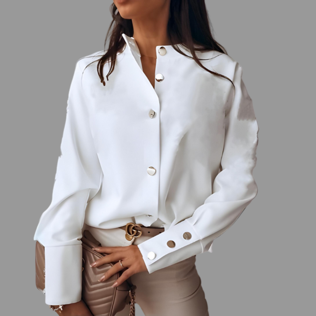 Dames gewatteerd overhemd met knoopjes – casual laagje voor elke dag