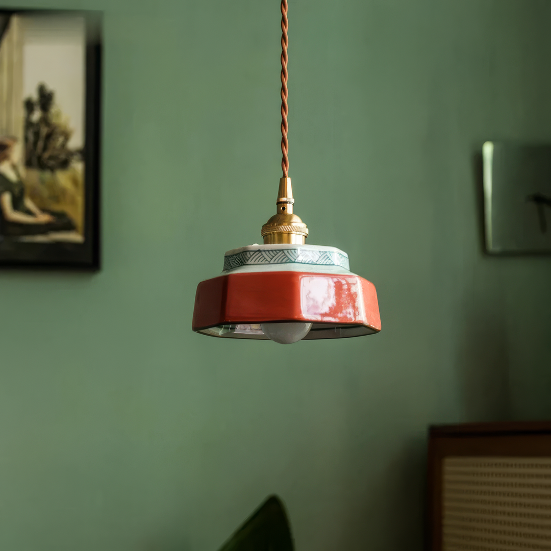Sonja – Handbeschilderde keramische hanglamp