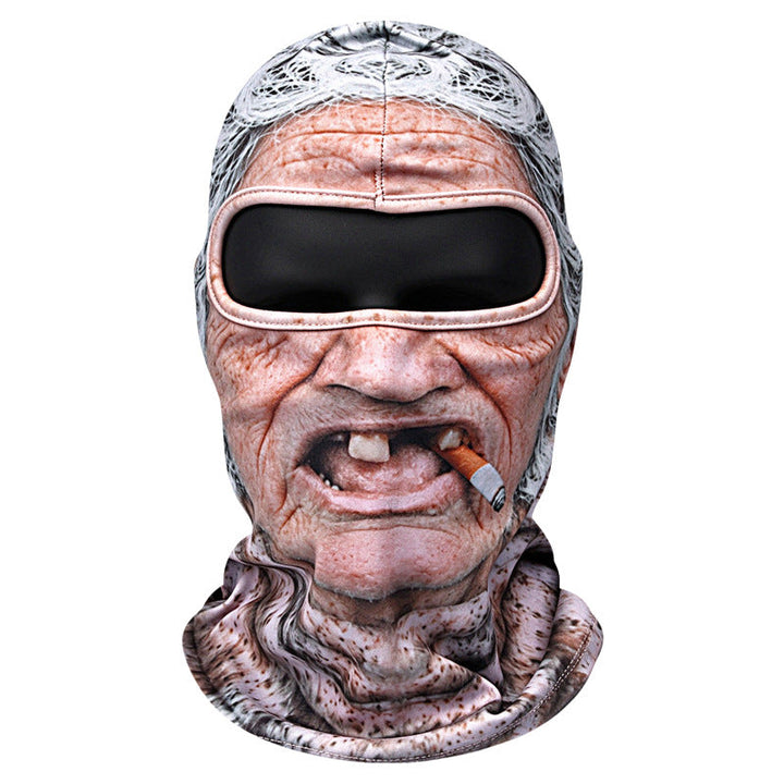 Grappige bivakmuts met 3D-gezicht – opa, oma of grote mond