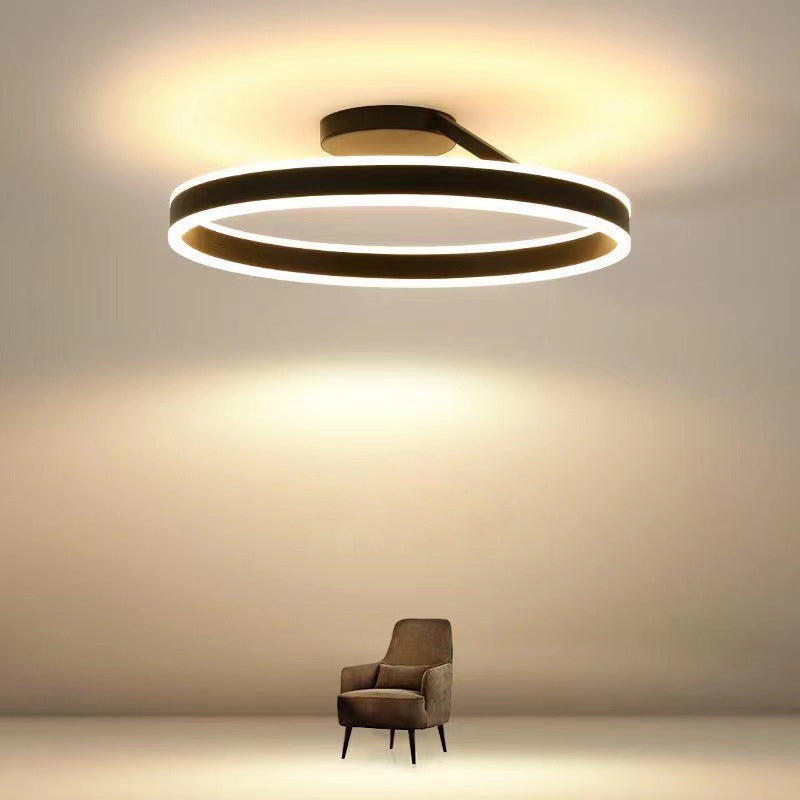 Arisha Ronde plafondlamp Modern LED Zwart/Wit Woonkamer Gang Metaal