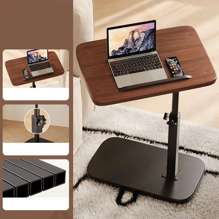 In hoogte verstelbare rolbare laptoptafel met 360° draaibaar tafelblad, 45–80 cm, draagvermogen 30 kg