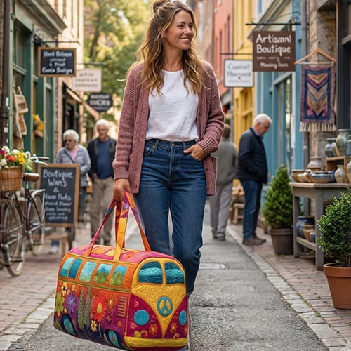 FloraVoyage – Gewatteerde Reistas met Bloemenmotief