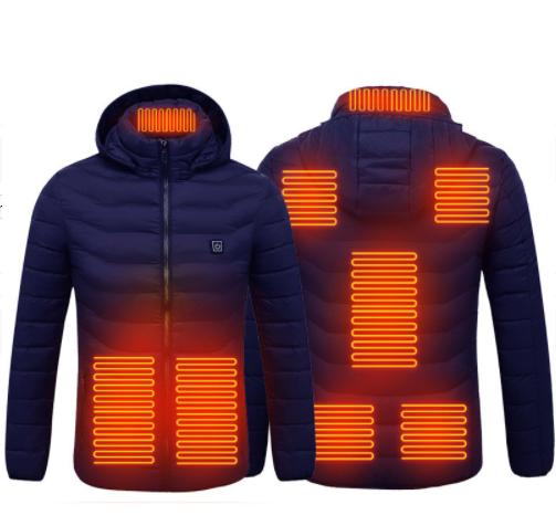 Verwarmde winterjas met capuchon, tot 9 zones en 3 standen