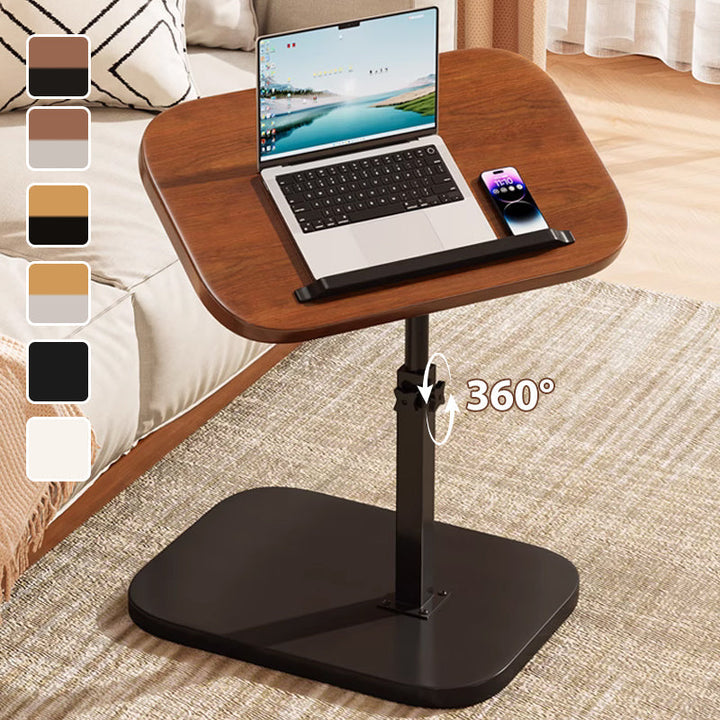 In hoogte verstelbare rolbare laptoptafel met 360° draaibaar tafelblad, 45–80 cm, draagvermogen 30 kg