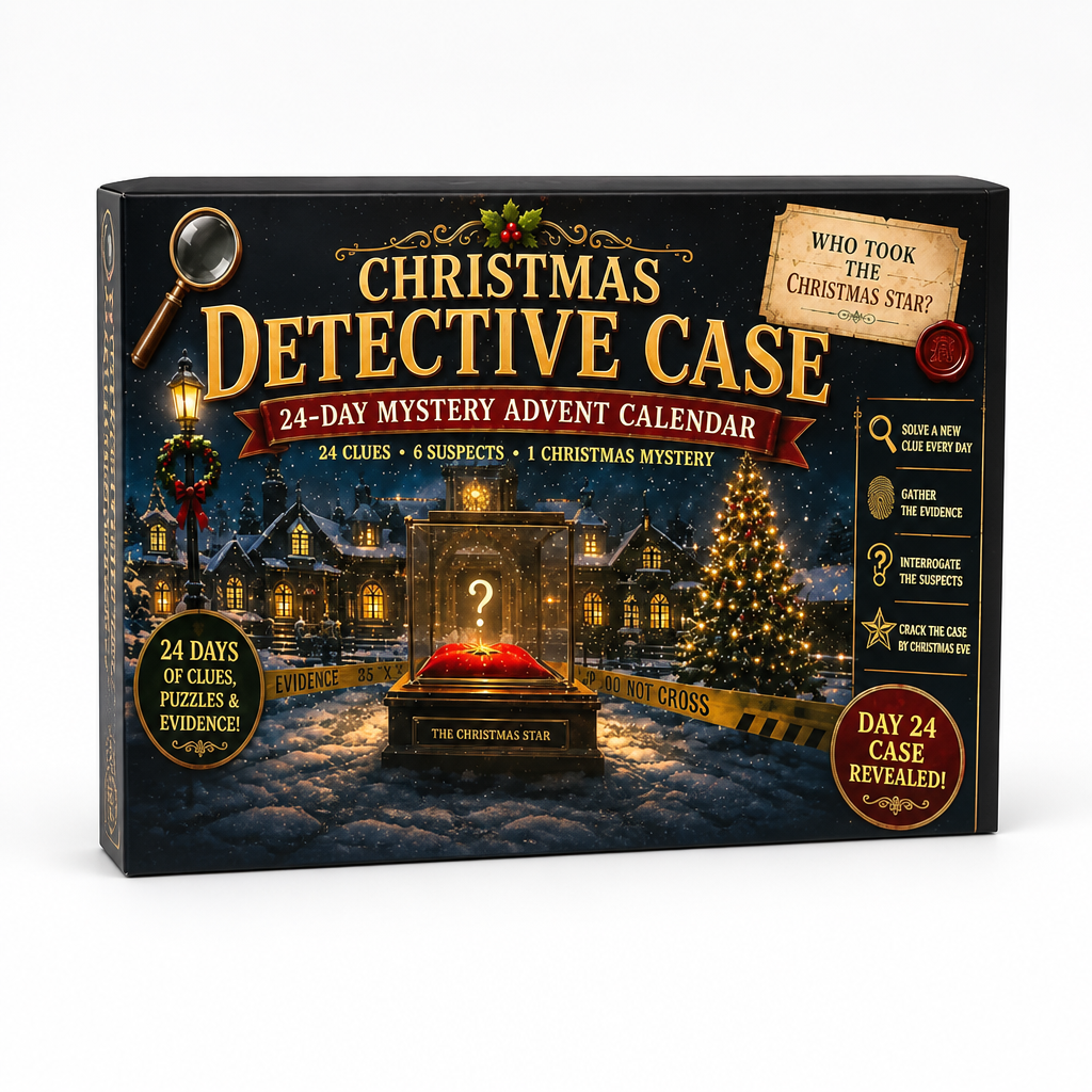 24-daagse escaperoom-puzzel-adventskalender met 6 geheime thema's