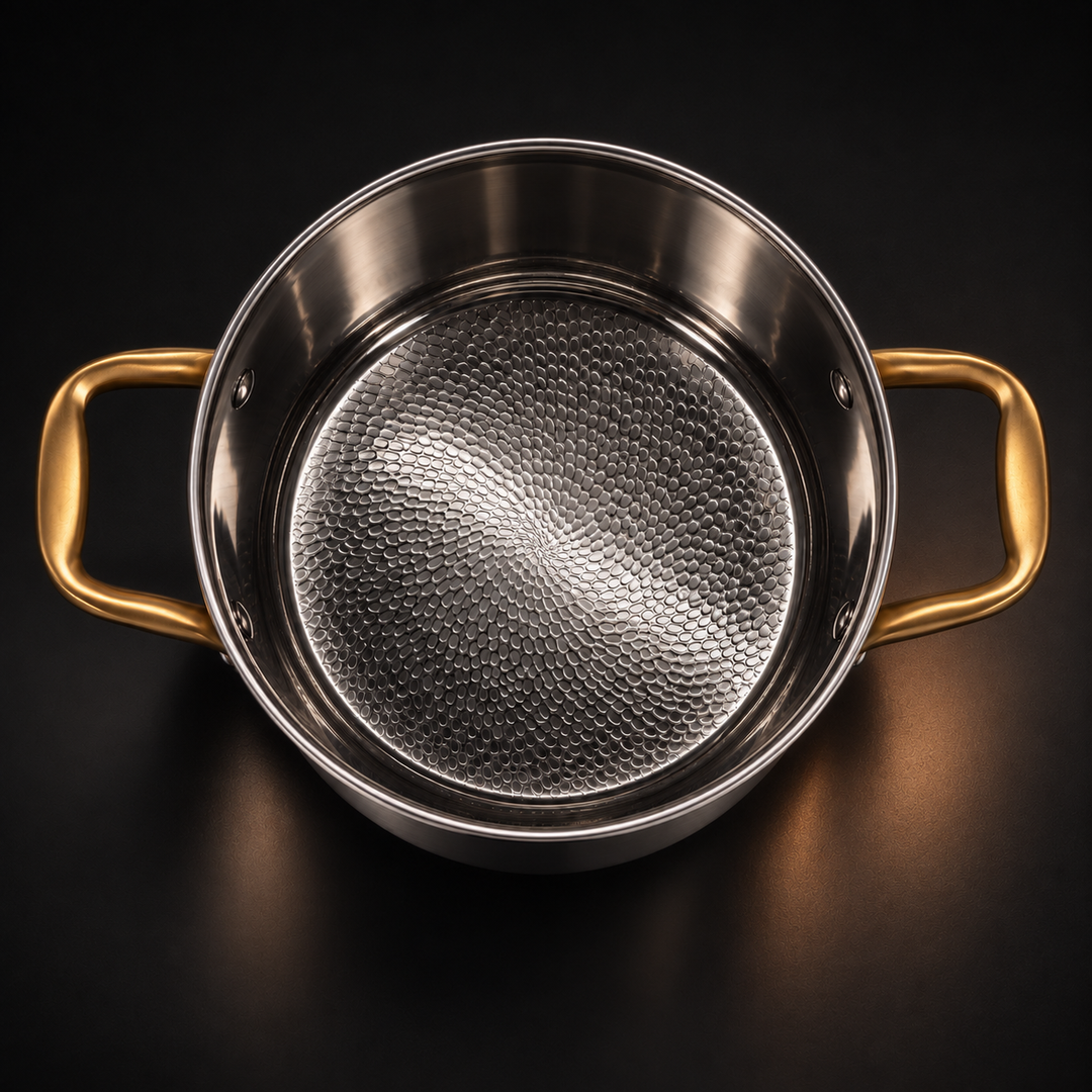 Titanium kookpan met deksel, PFAS-vrij, zonder chemische coating