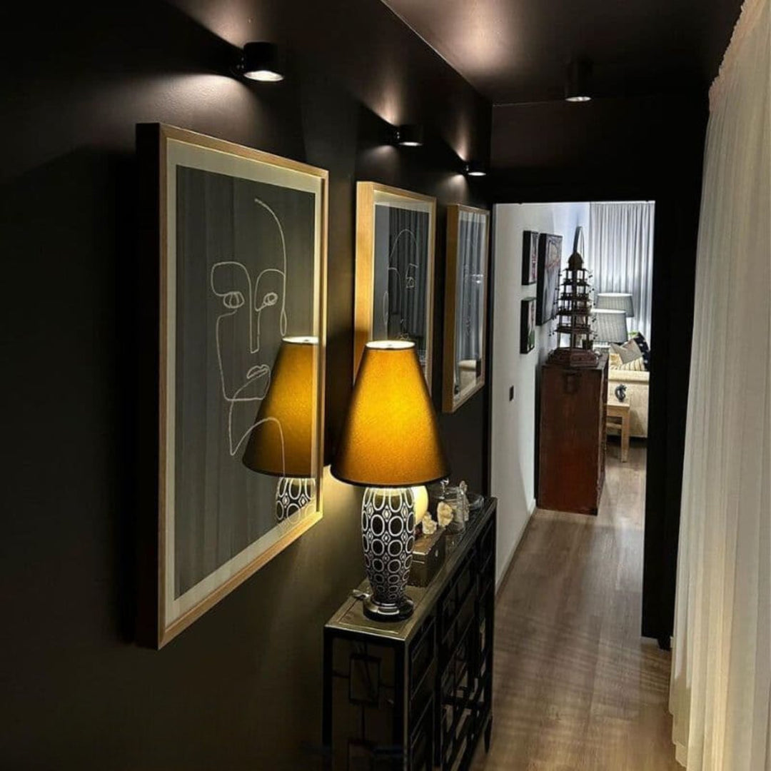 Draadloze led-wandlamp met 360° draaibare kop, touch-dimmer, 3 kleuren