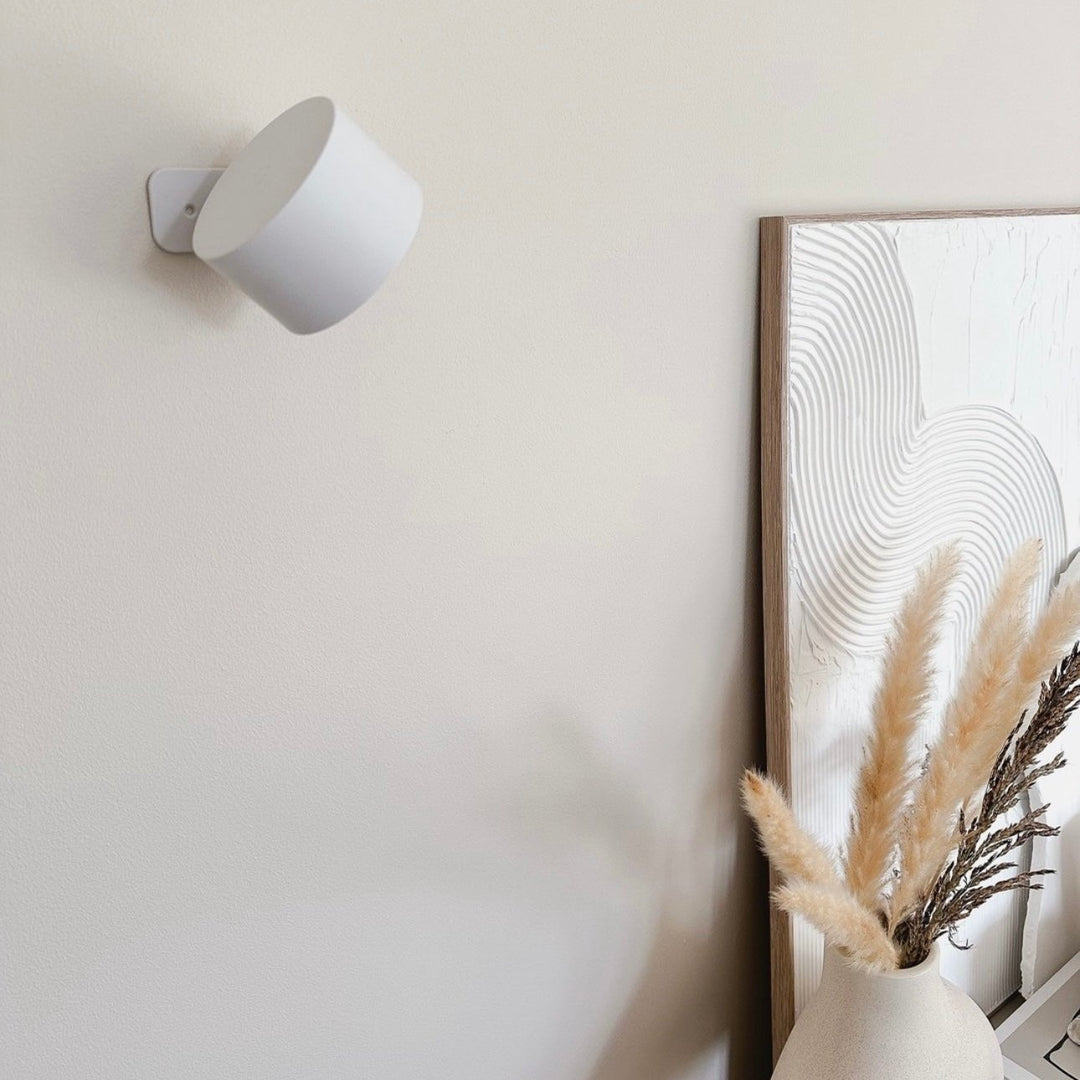 Snoerloze LED-wandlamp met 360° draaibare kop, aanraakdimmer, 3 lichtkleuren en USB-C-accu