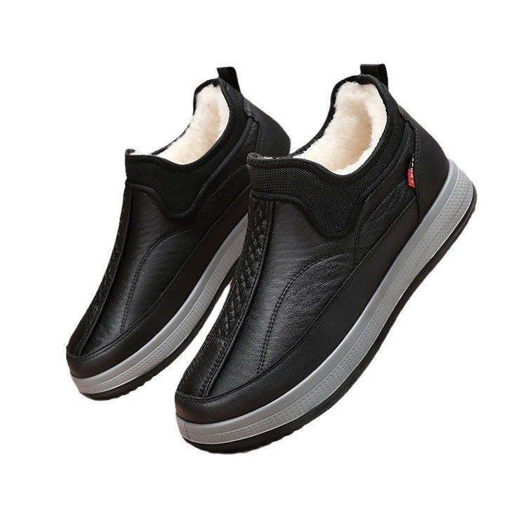 Gevoerde snowboots heren met platte zool en ronde neus