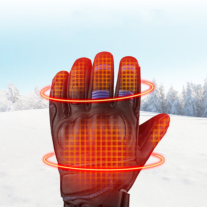 Verwarmde handschoenen met winddichte buitenlaag