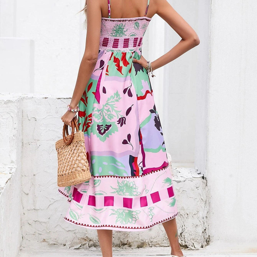 
                  
                    Quiana - Maxi-Jurk met Spaghettibandjes en Artistieke Print - SkinzLine
                  
                