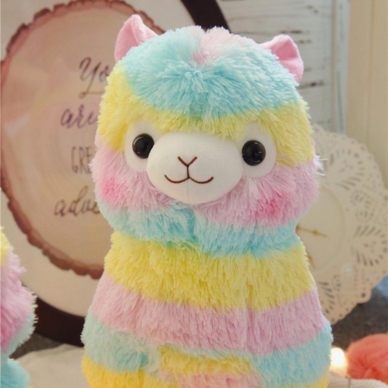 Zacht Regenboog Alpaca Knuffeldier voor Baby's en Kinderen